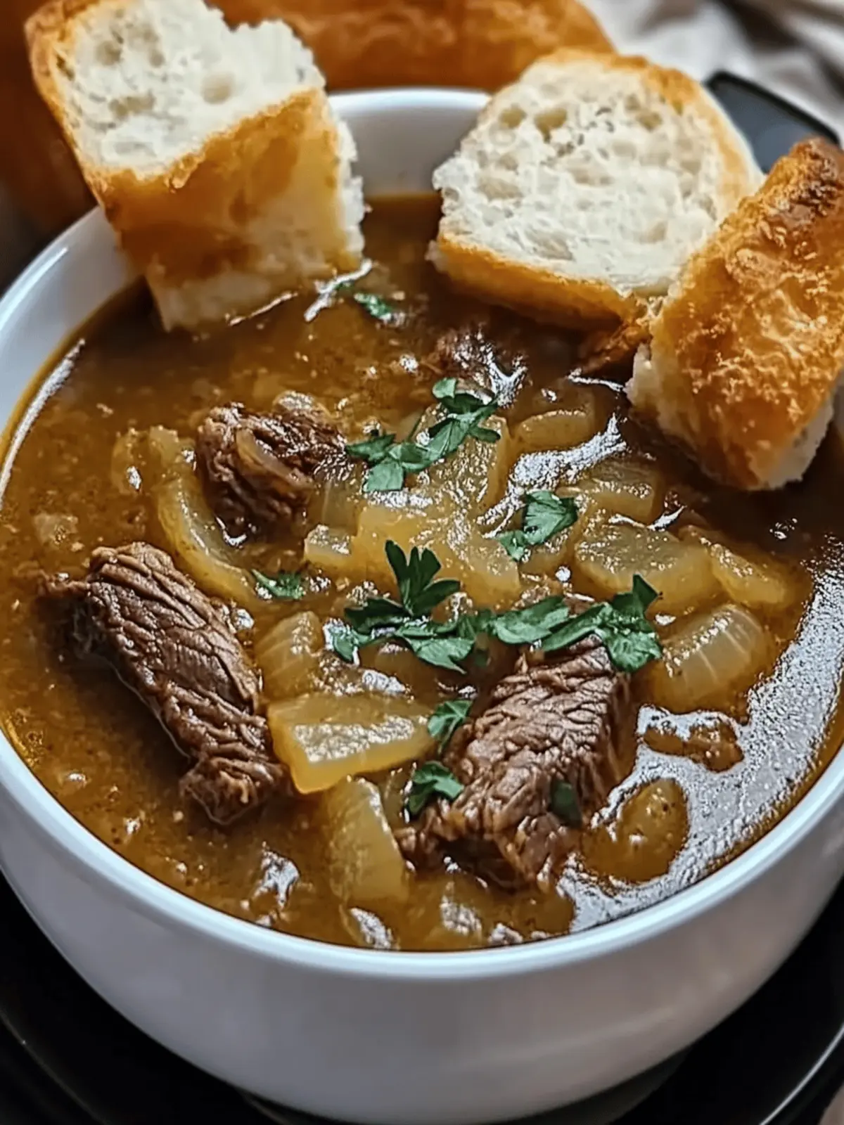 French Onion Beef Short Rib Soup