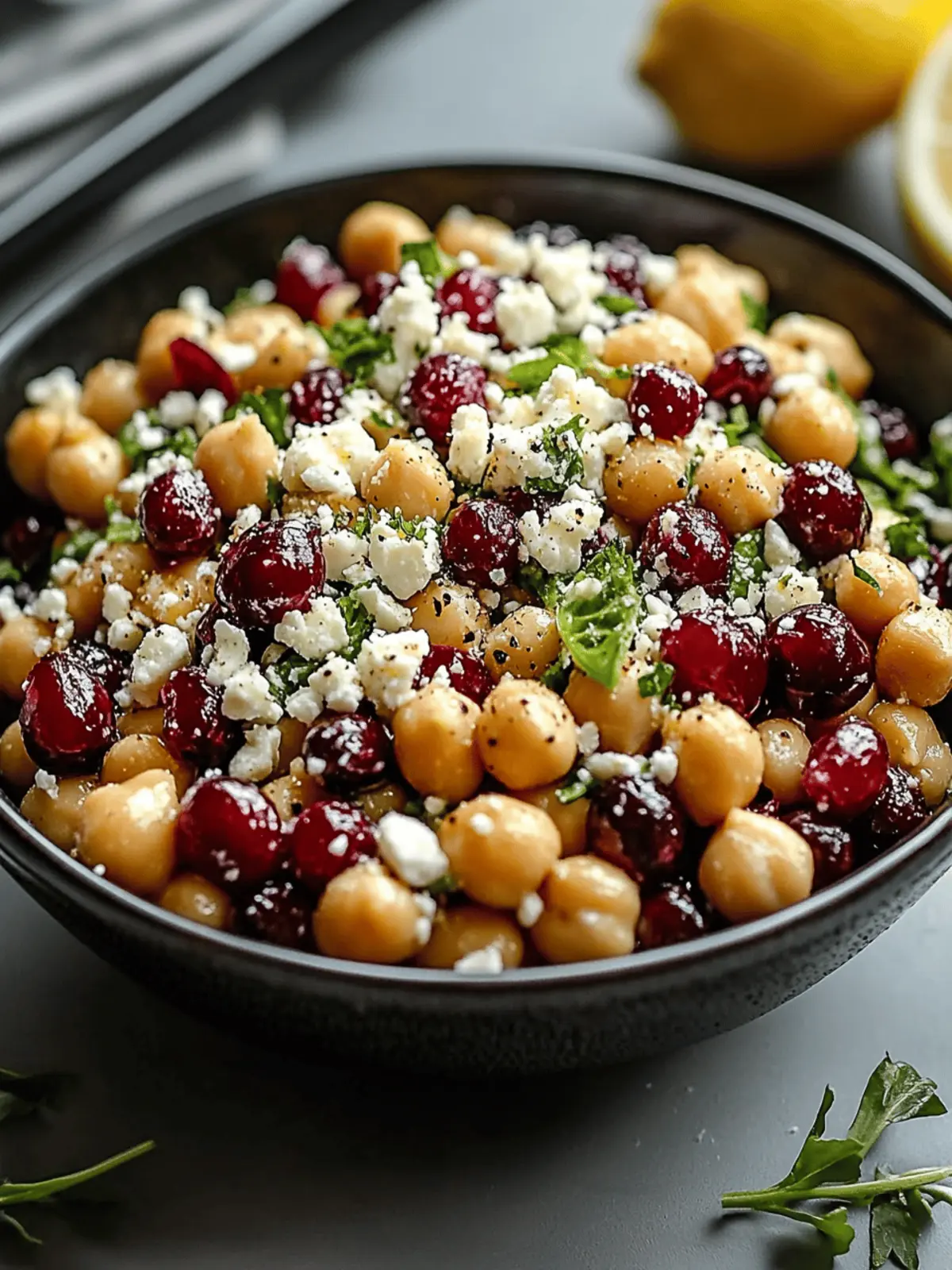 Feta & Cranberry Chickpeas with Zesty Lemon Vinaigrette 4 Feta & Cranberry Chickpeas with Lemon Vinaigrette