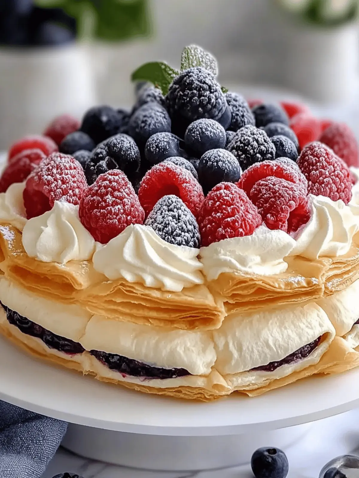 Puff Pastry Berry Cream Cake