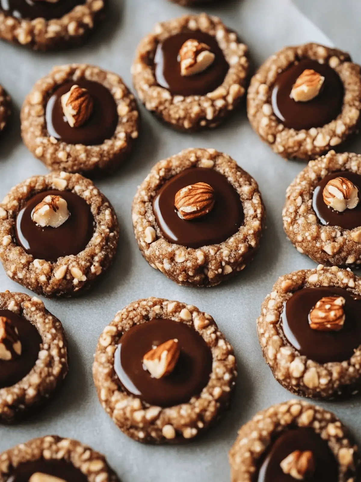 Chocolate Hazelnut Thumbprint Cookies