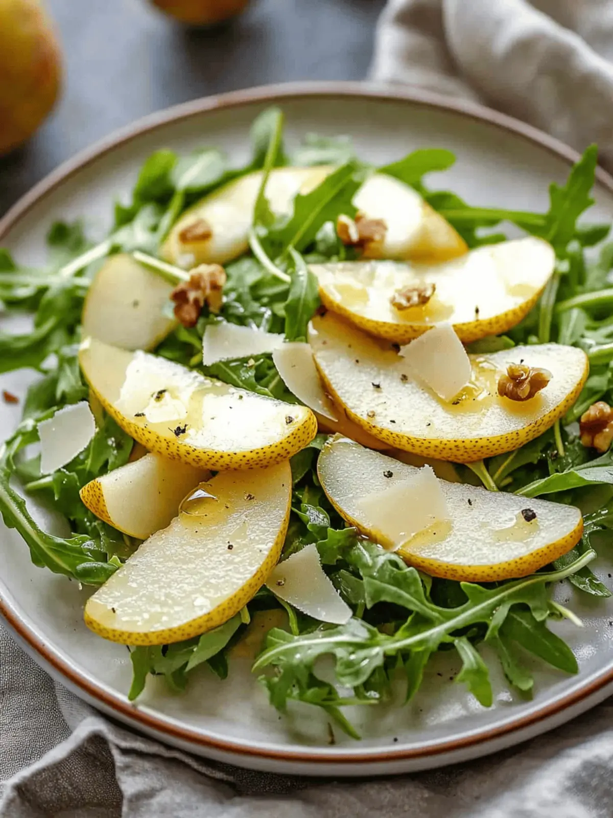 Pear and Arugula Salad with Honey Vinaigrette