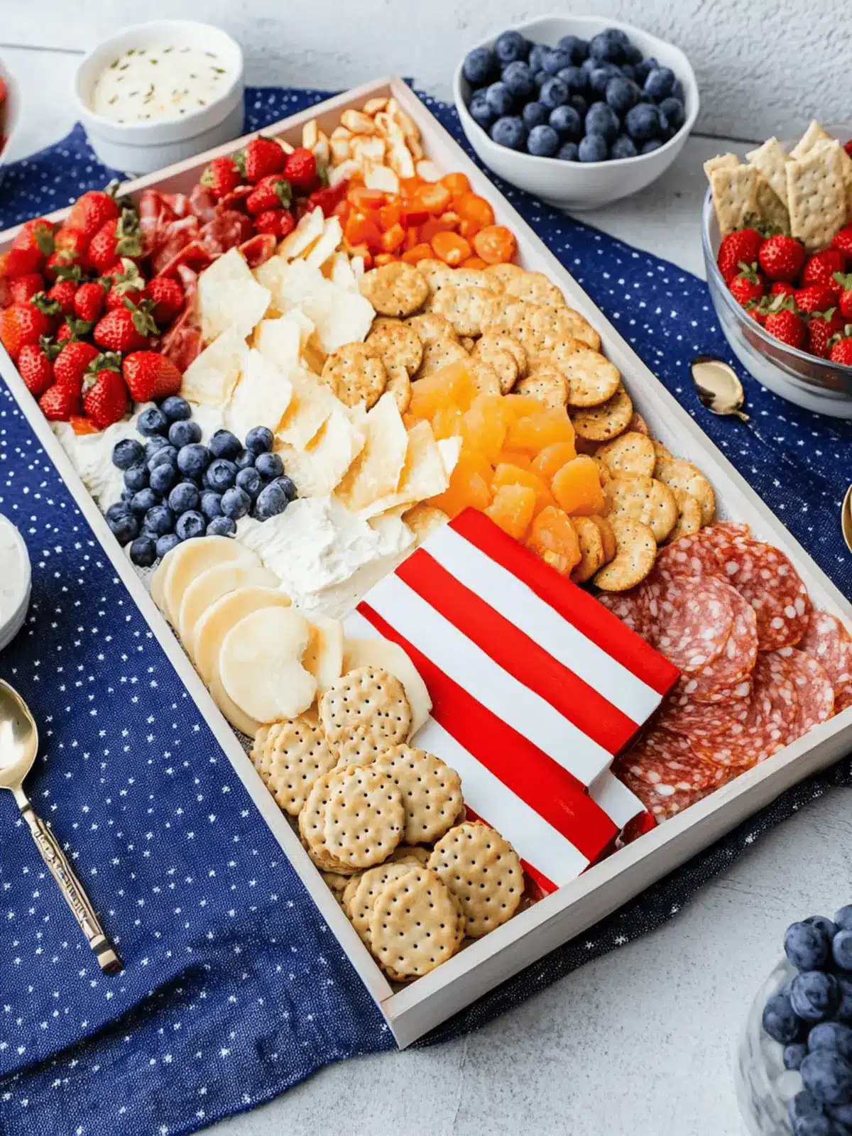 American Flag Patriotic Charcuterie Board
