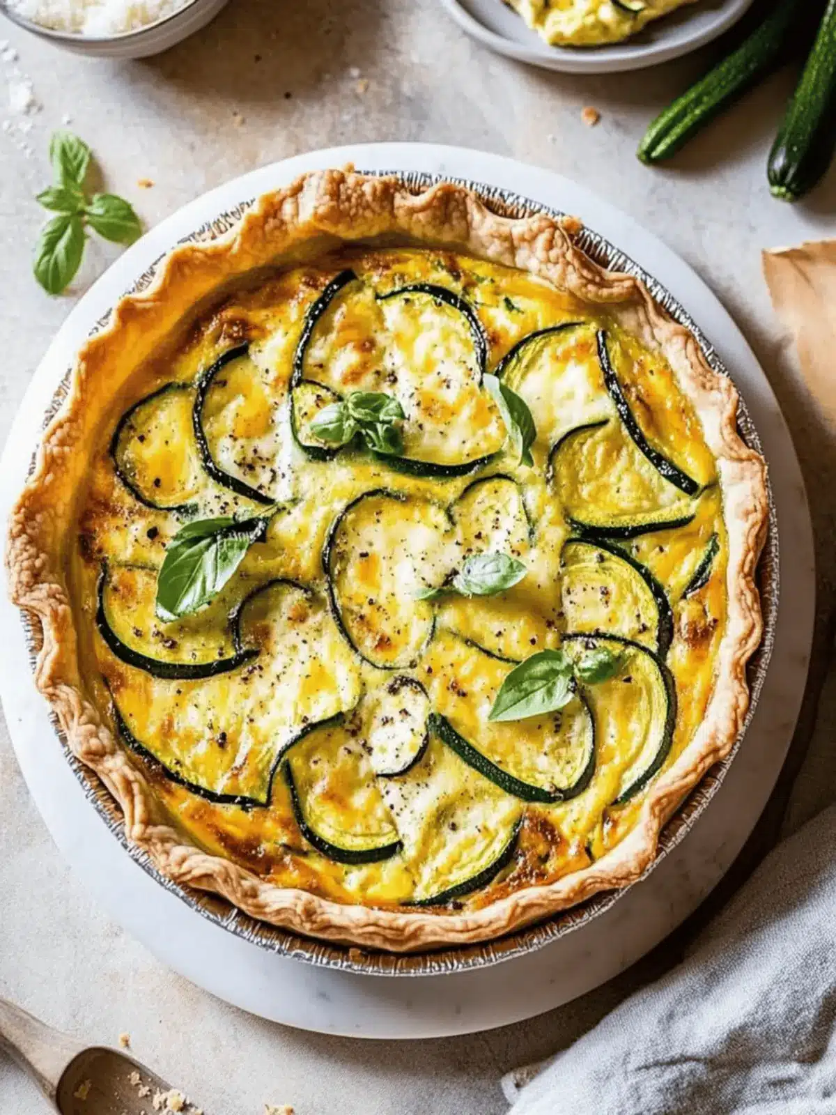 Three-Cheese Zucchini Quiche