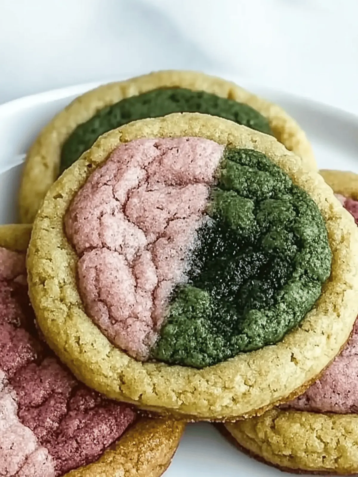 Neapolitan Matcha Cookies