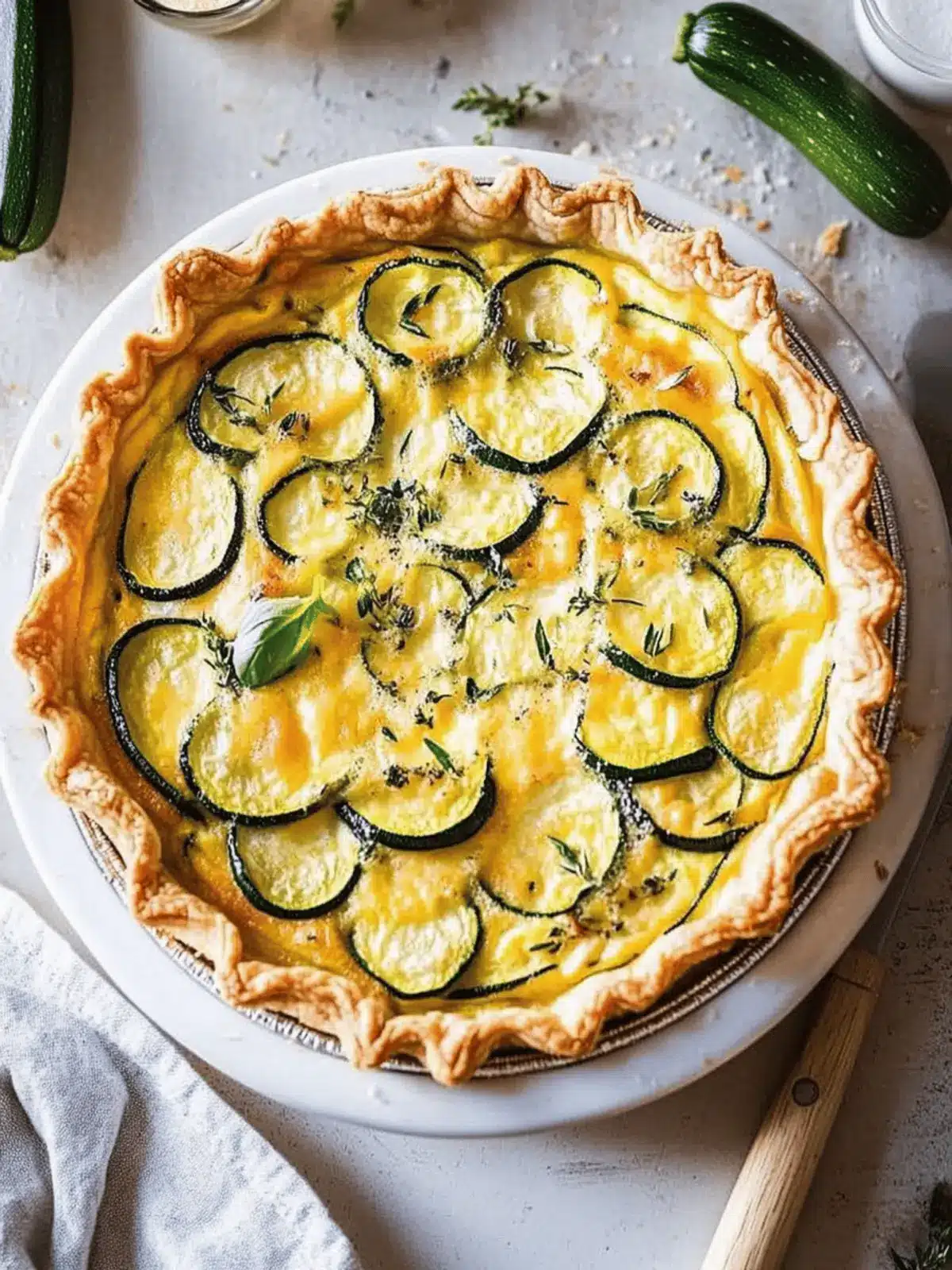 Three-Cheese Zucchini Quiche
