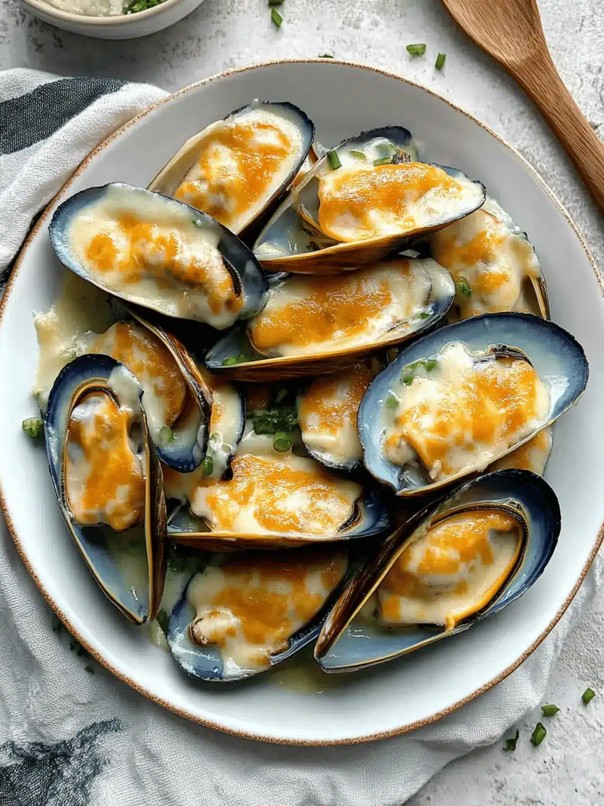 Cheesy Mayo Mussels