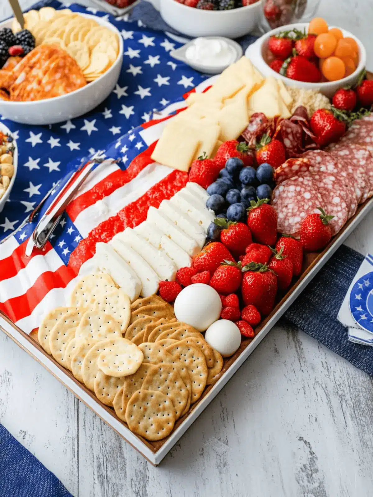 American Flag Patriotic Charcuterie Board