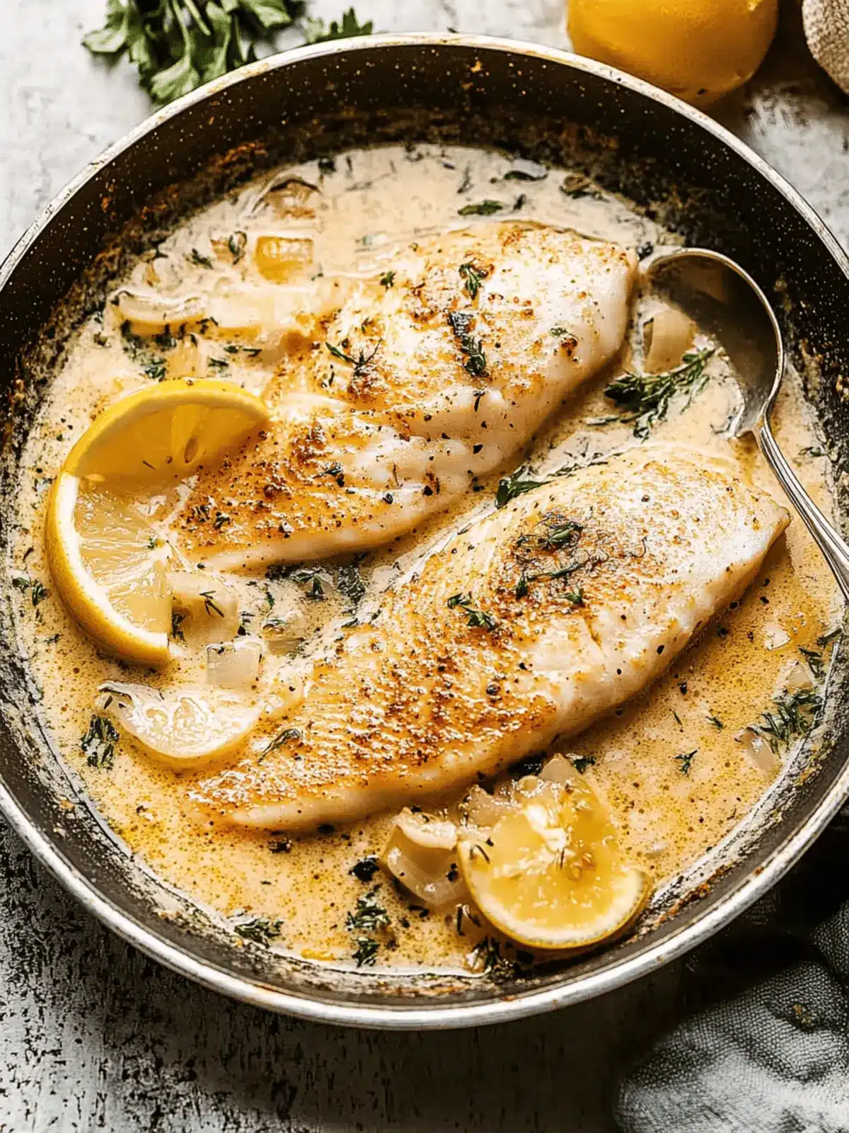 Delicious Pan Fried Tilapia with Creamy Lemon Garlic Sauce 2 Pan Fried Tilapia