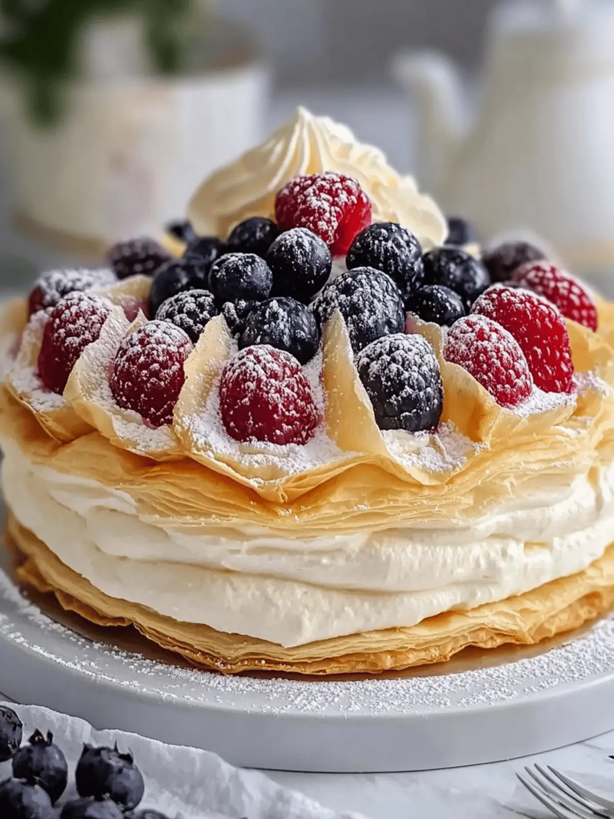 Puff Pastry Berry Cream Cake