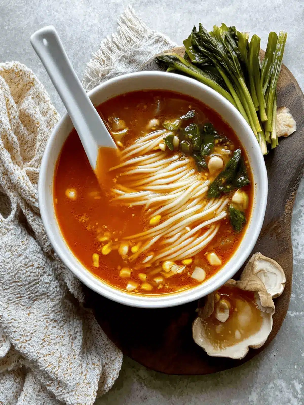 Tomato Enoki Mushroom Soup