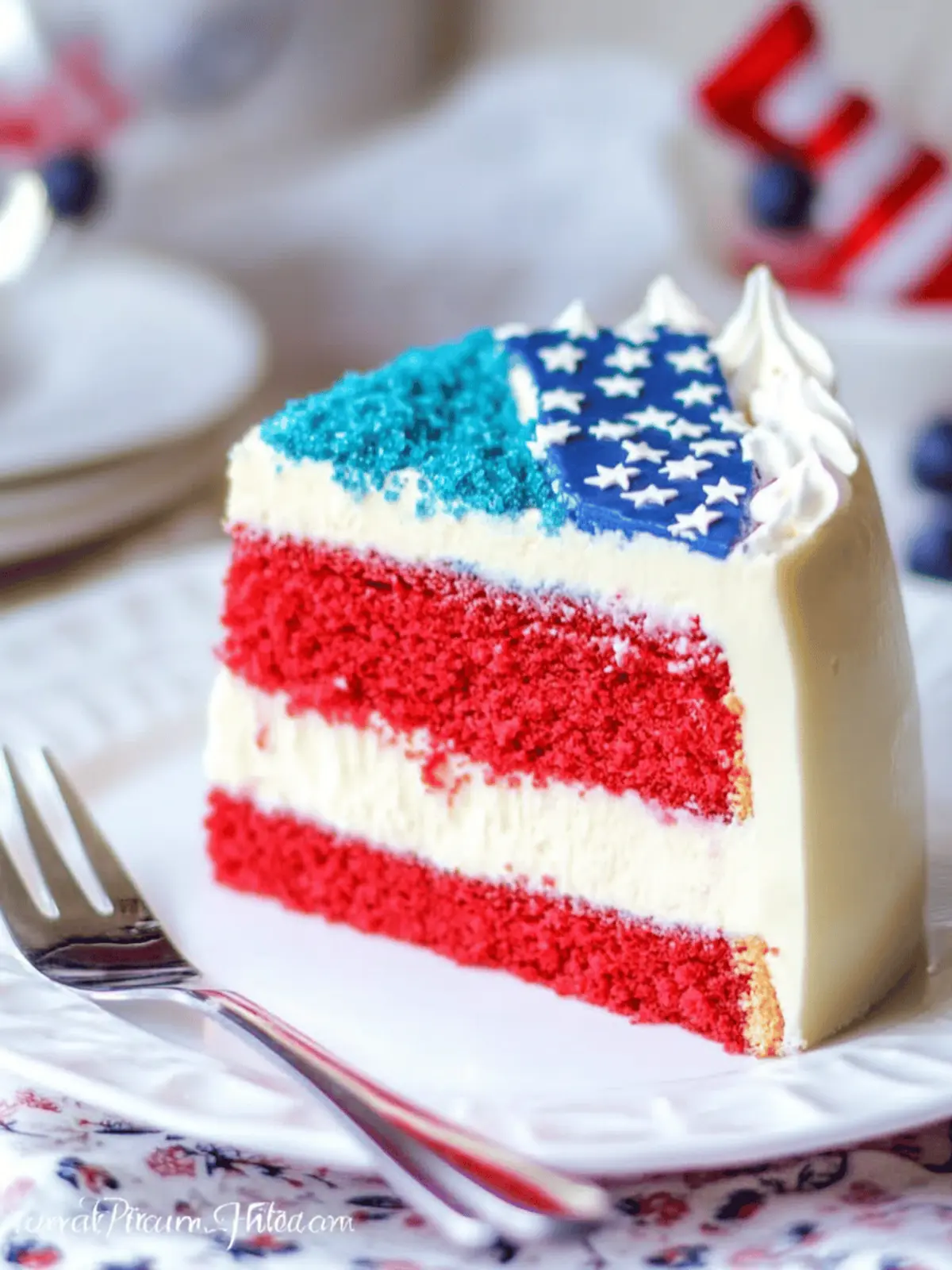 Red White and Blue Cheesecake Cake
