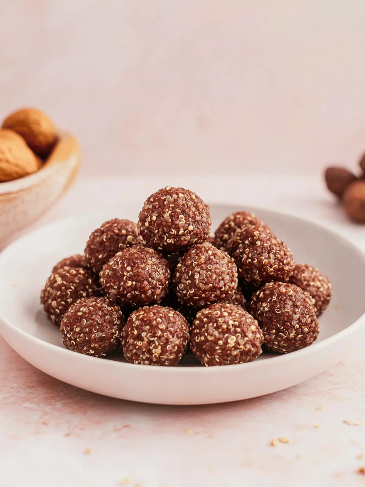 Chocolate Peanut Butter Quinoa Crunch Bites