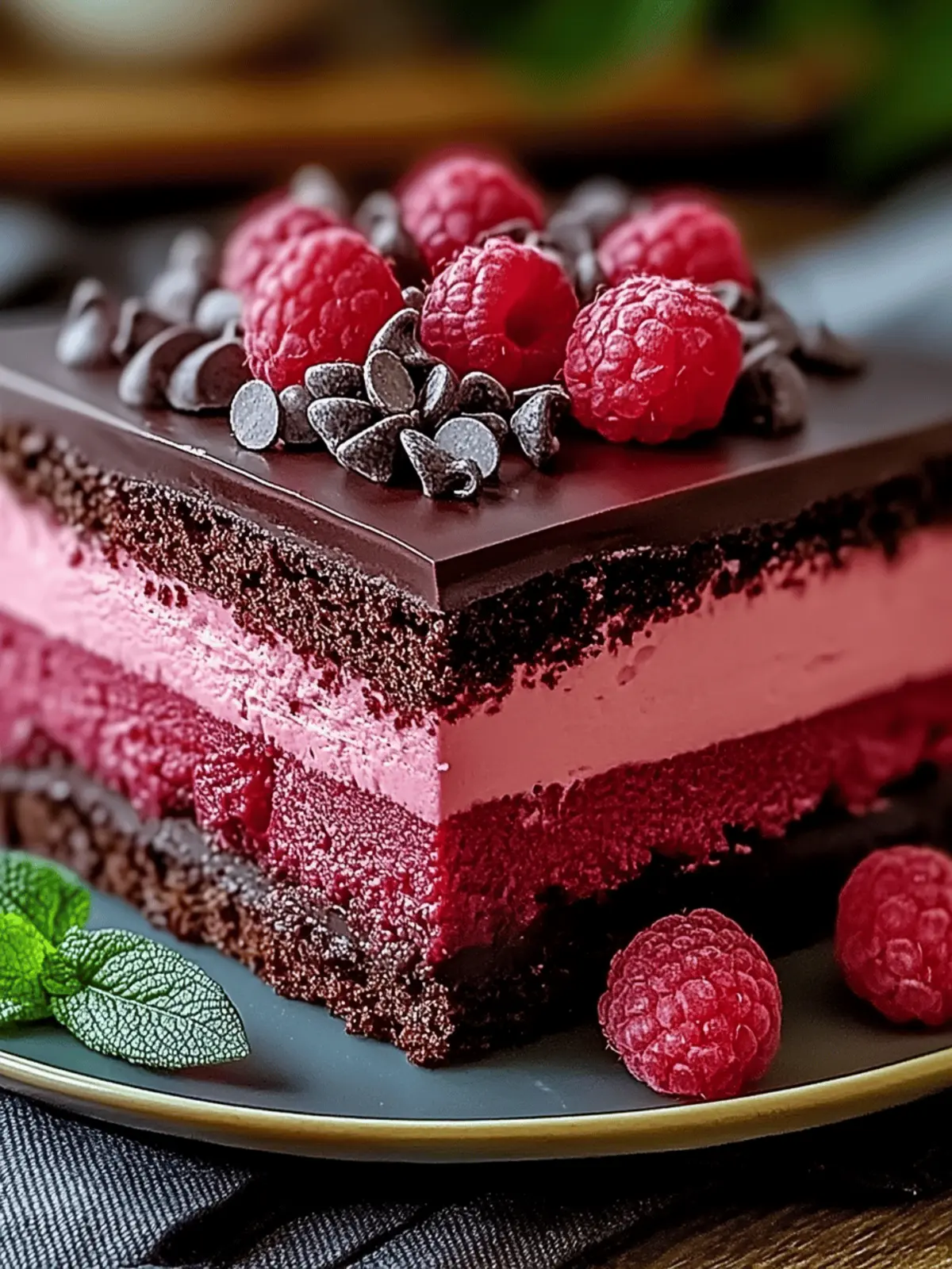 Raspberry Chocolate Mousse Cake