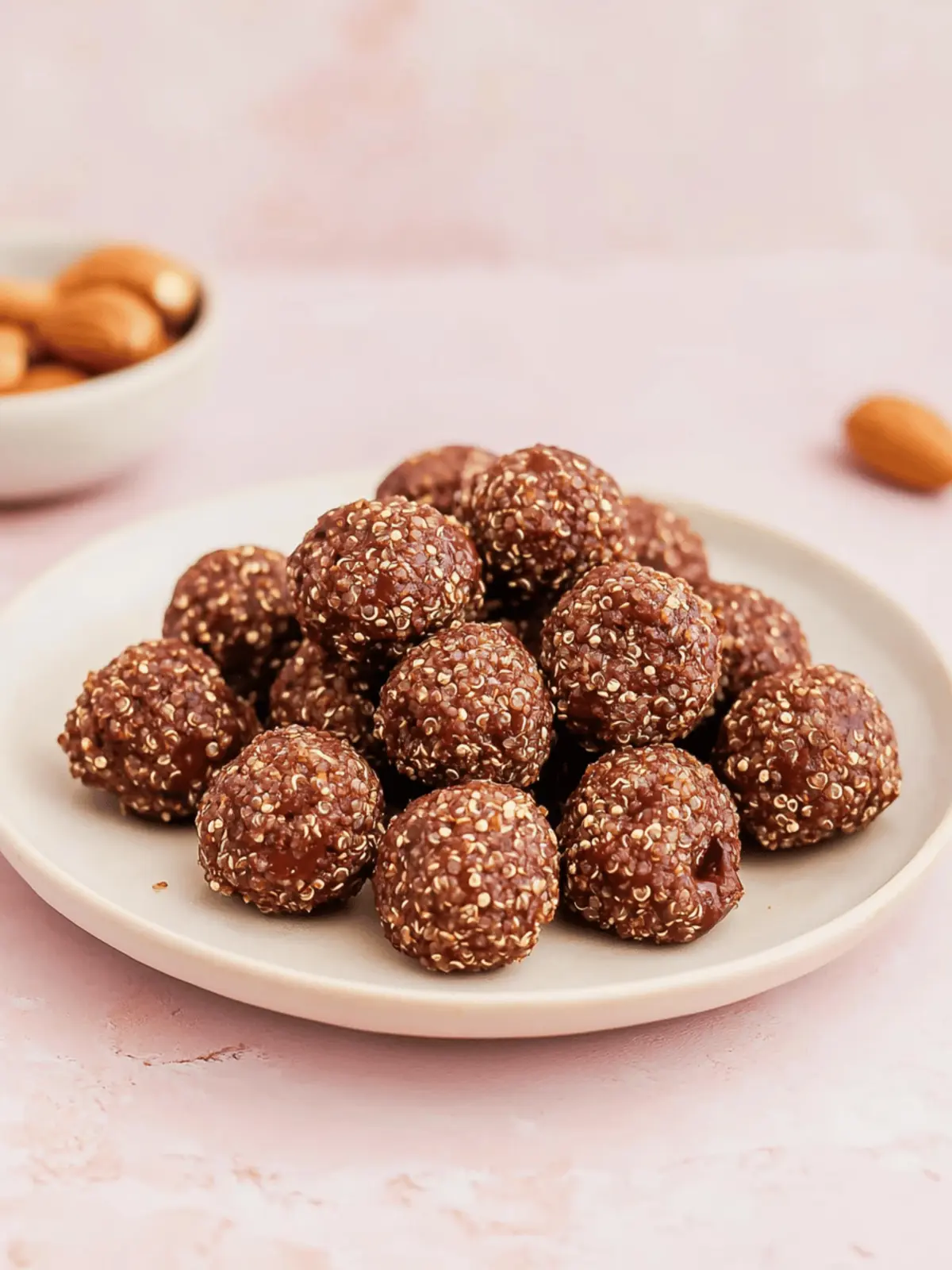 Chocolate Peanut Butter Quinoa Crunch Bites