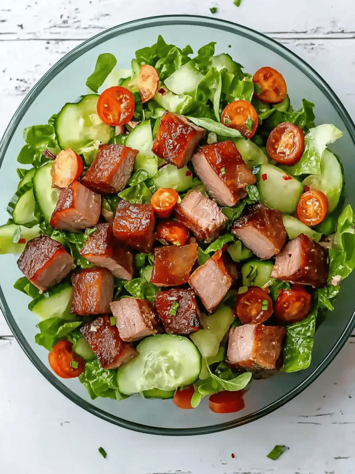 Irresistible Pork Belly Salad with Fresh Greens and Crunch 2 Pork Belly Salad