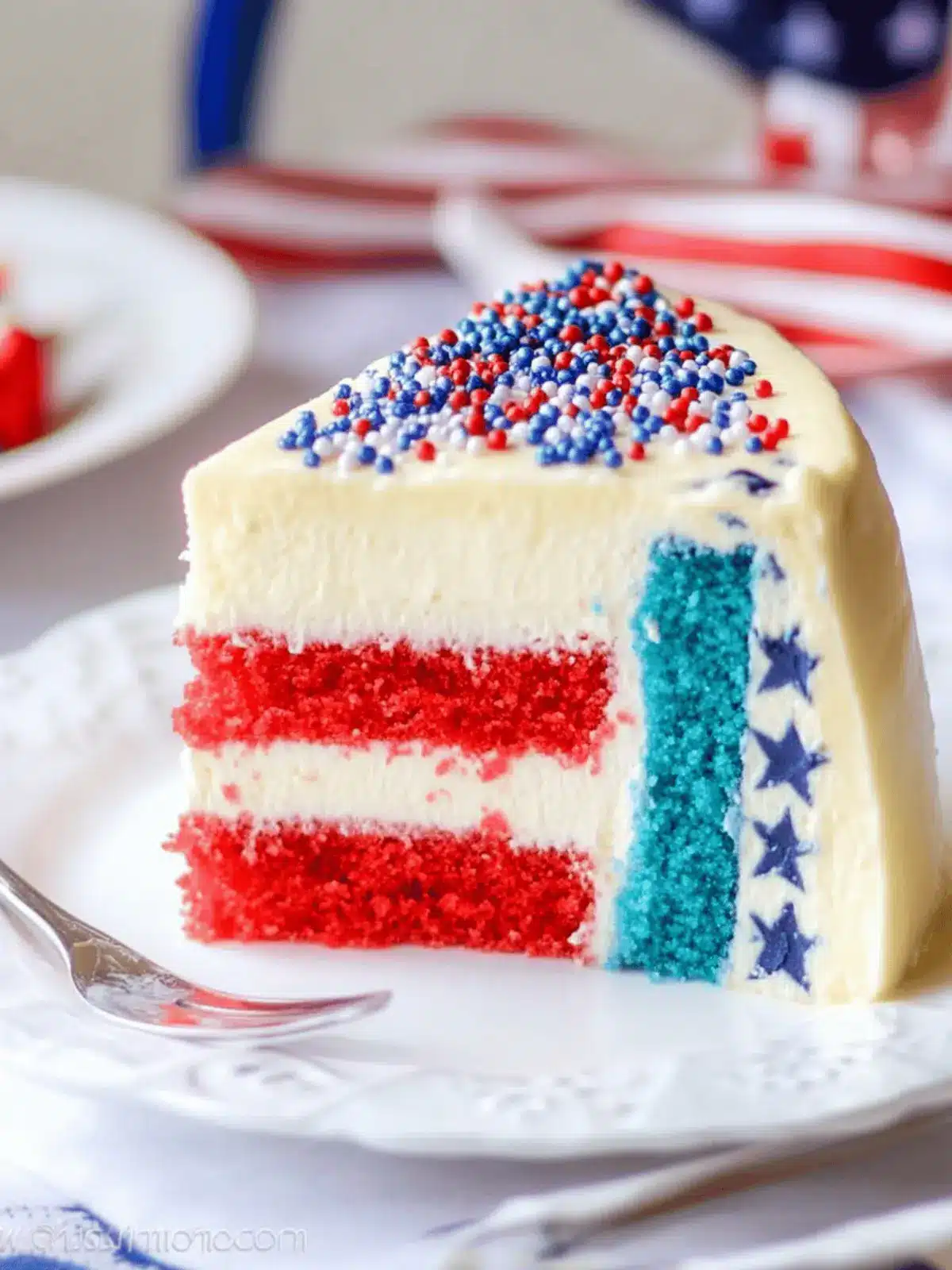 Red White and Blue Cheesecake Cake