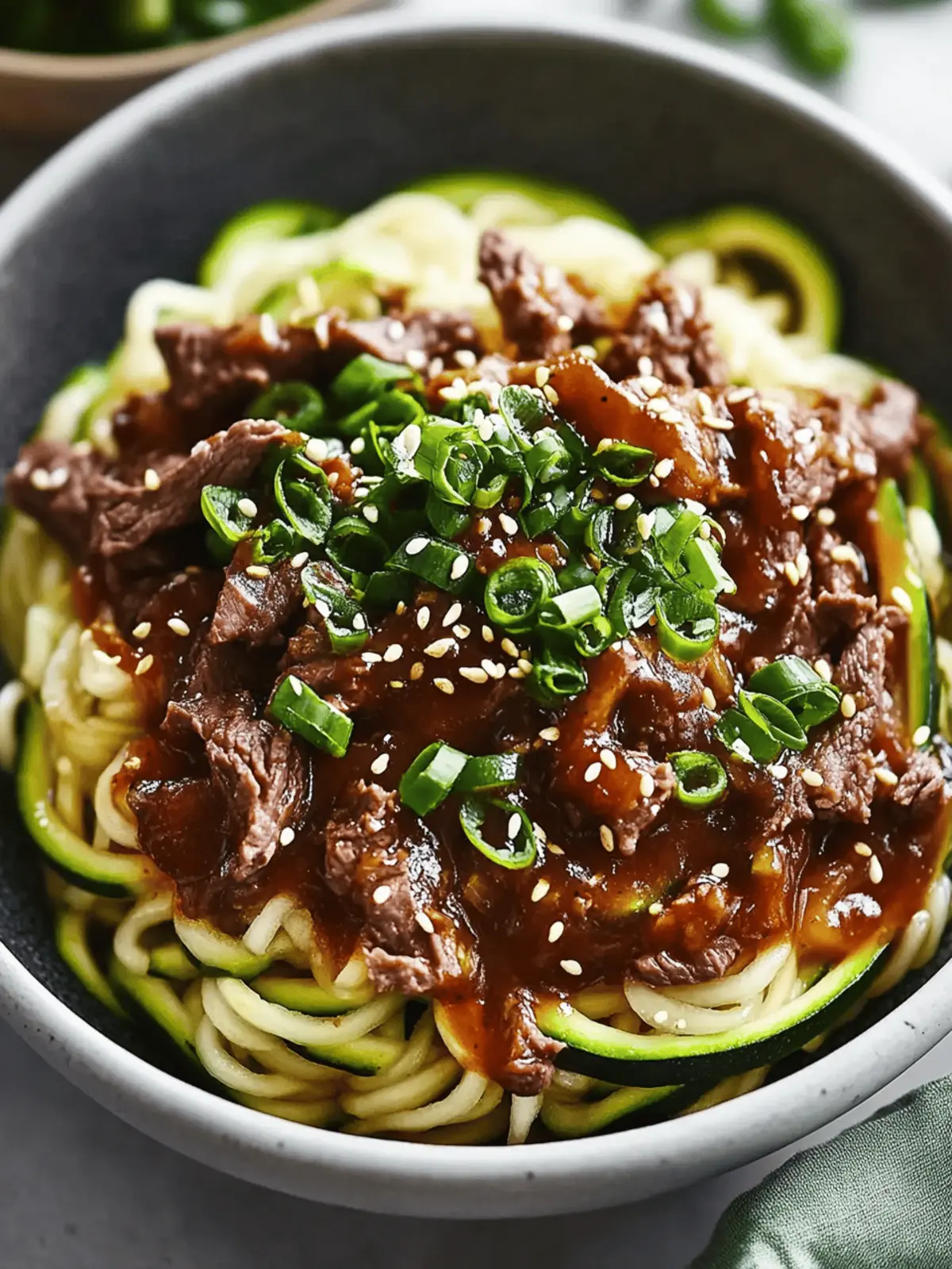 Korean Beef Zucchini Noodles