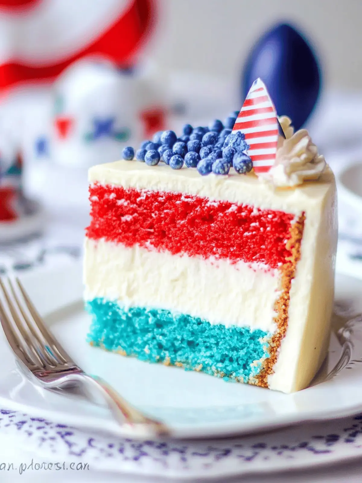 Red White and Blue Cheesecake Cake