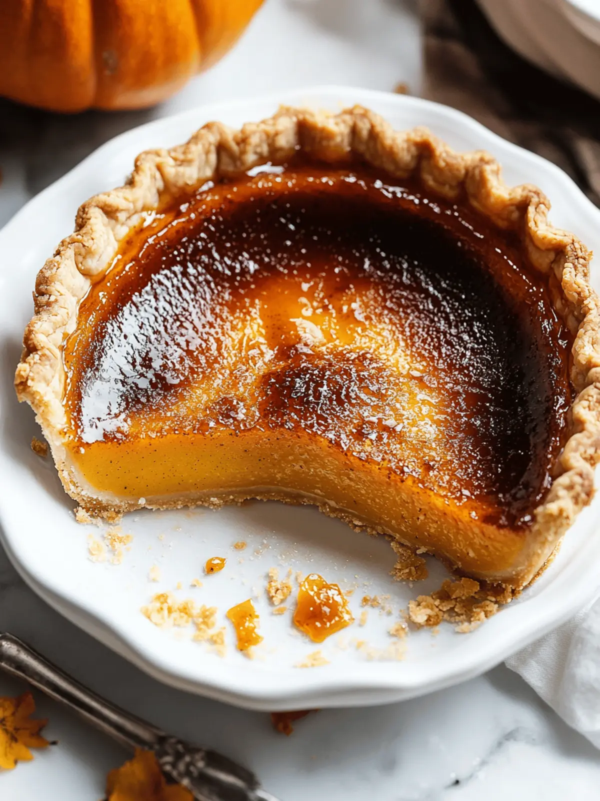 Pumpkin Pie Brulee with Bourbon Vanilla
