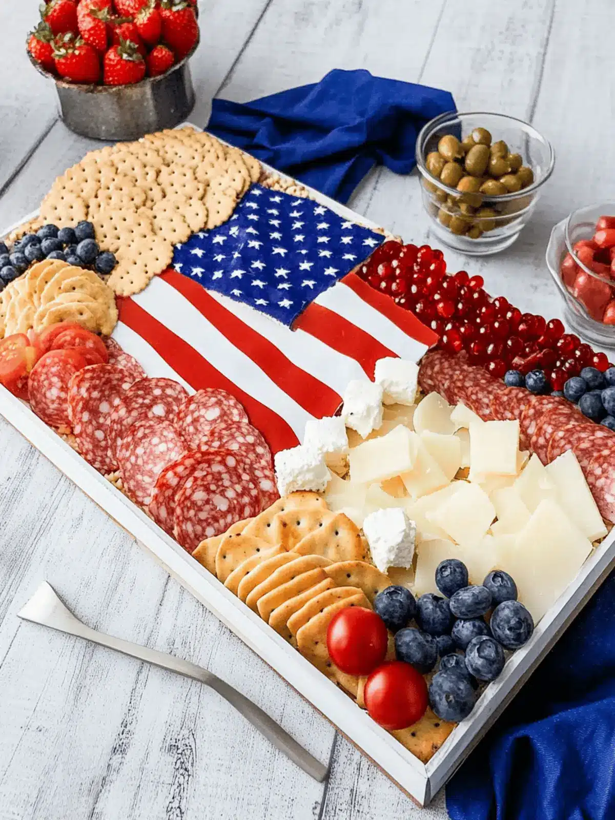 American Flag Patriotic Charcuterie Board