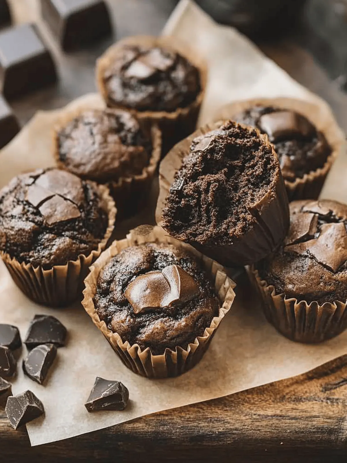 Decadent Double Chocolate Sourdough Muffins to Indulge In 3 Double Chocolate Sourdough Muffins