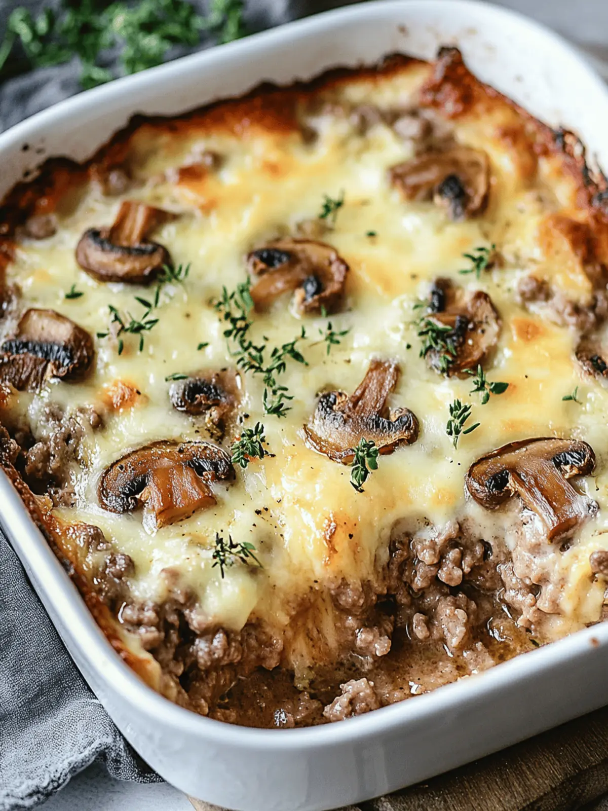 Hamburger Mushroom Bake