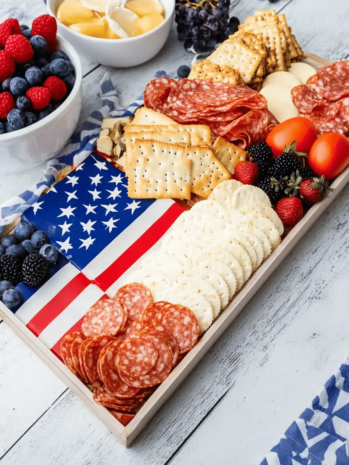 American Flag Patriotic Charcuterie Board