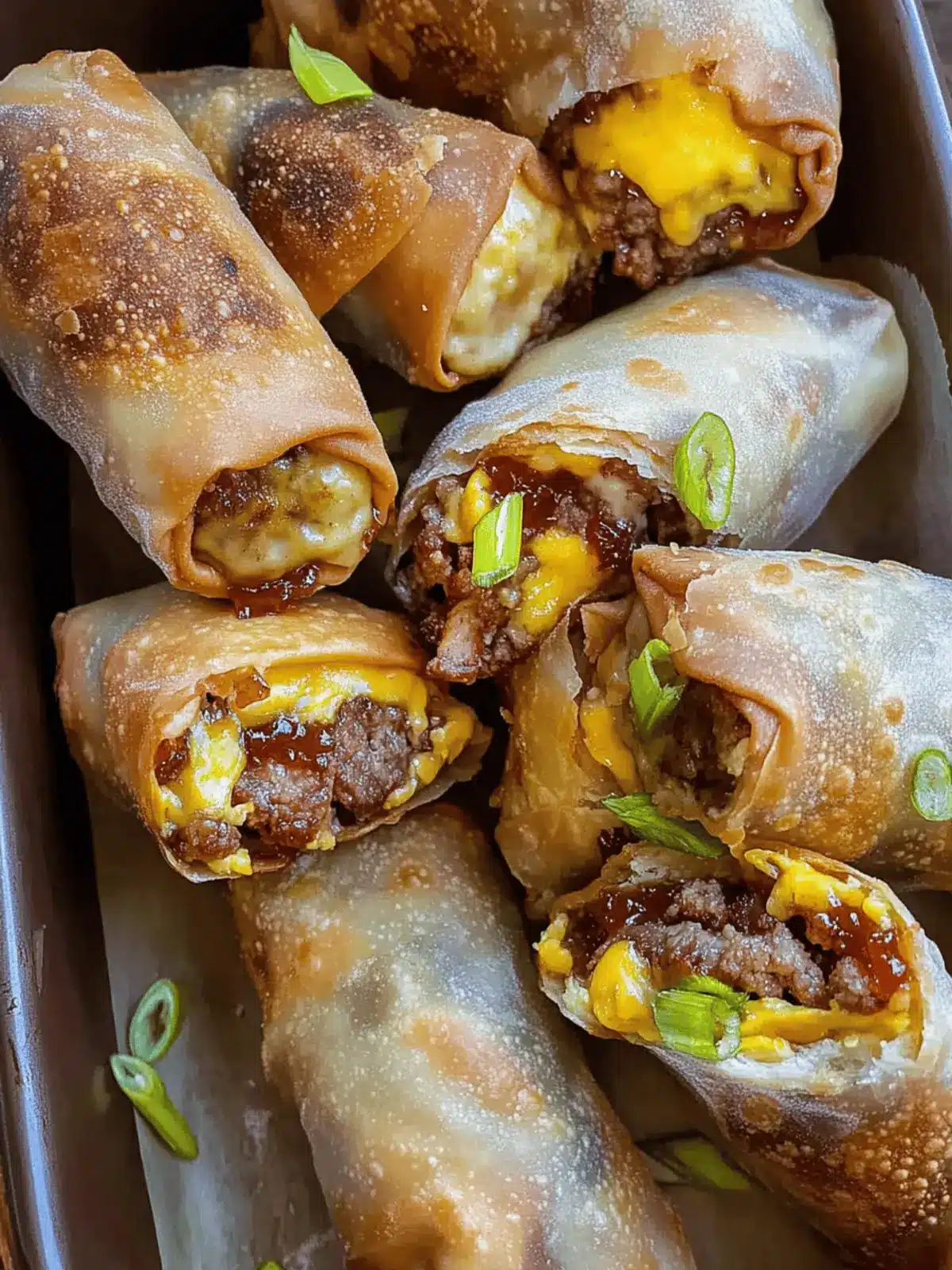 Bacon Jam Cheeseburger Egg Rolls