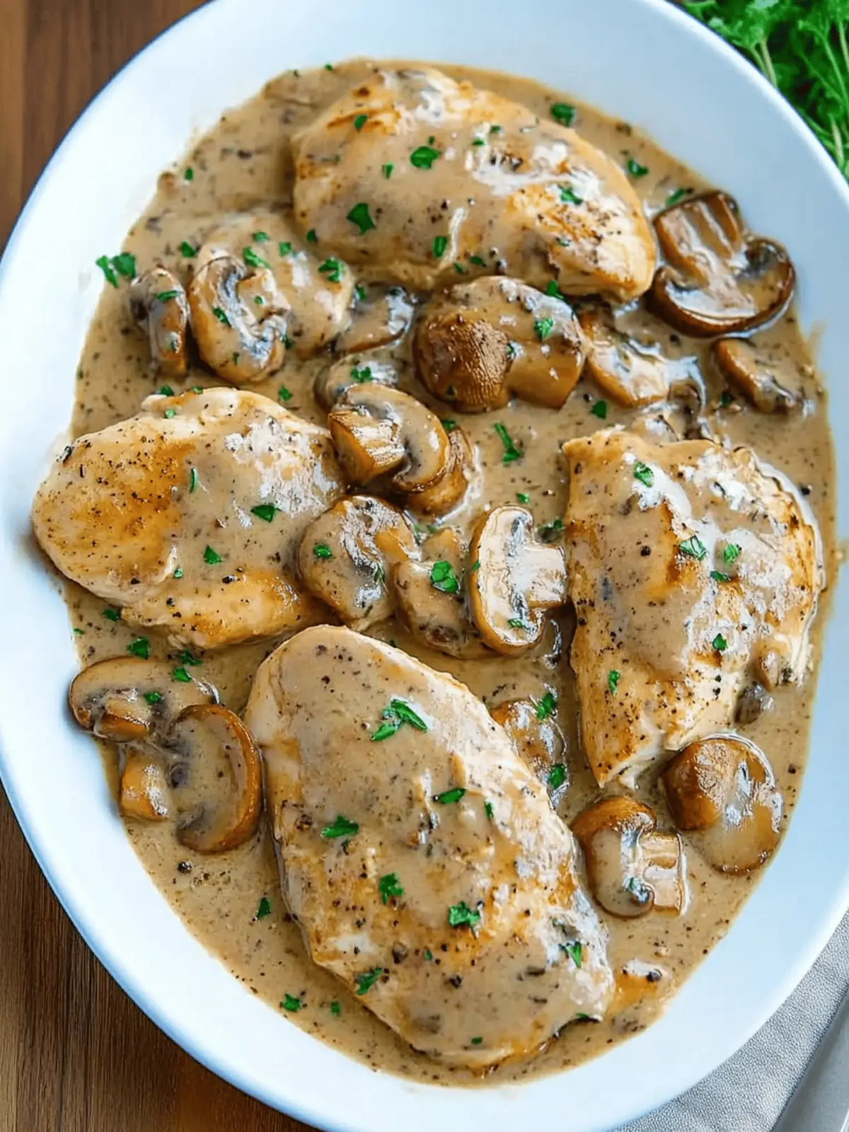Chicken and Mushroom Skillet in a Creamy Asiago and Mustard Sauce
