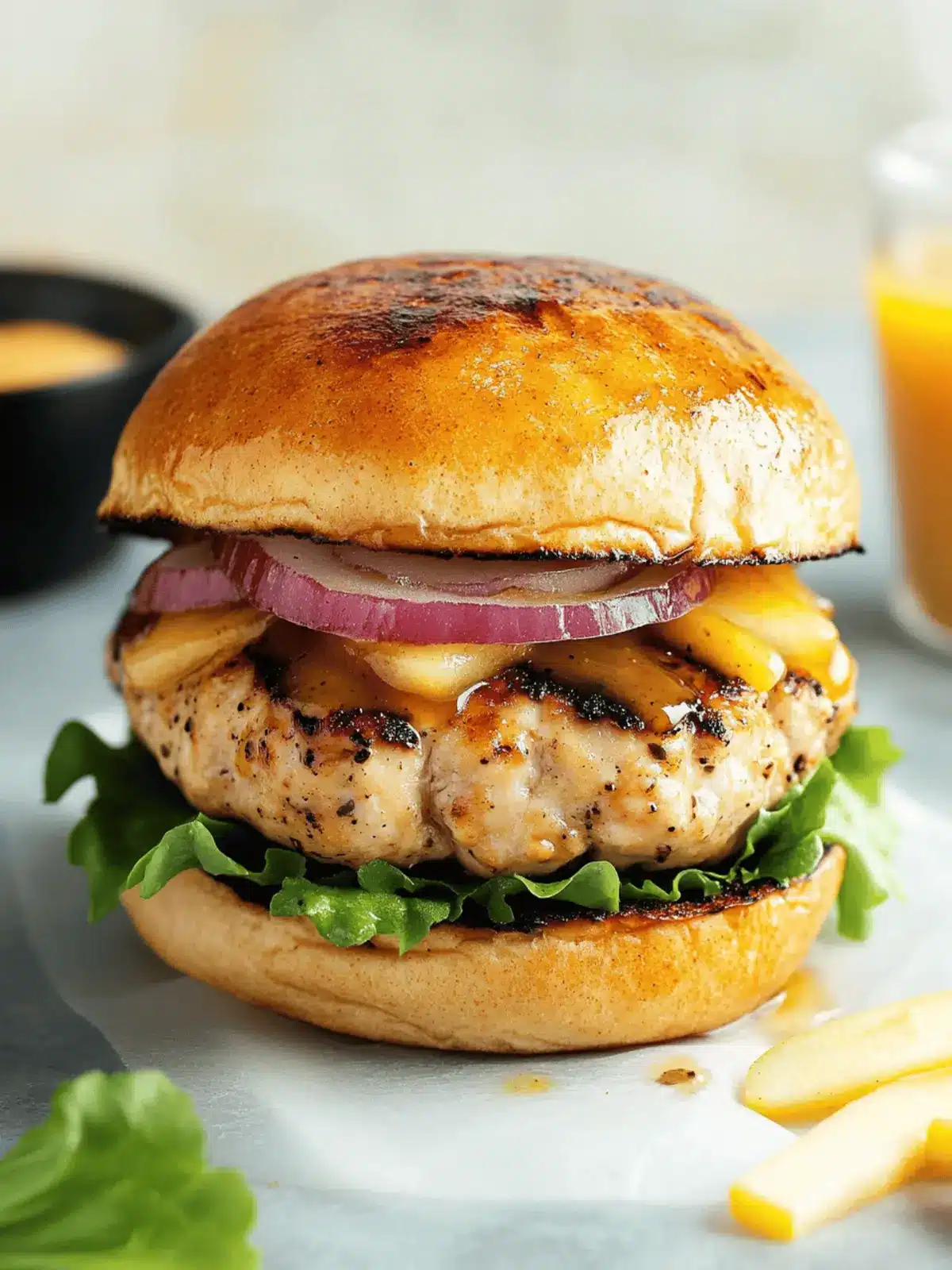 Maple Mustard Apple Chicken Burgers