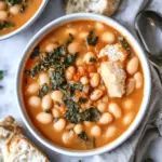 Mediterranean White Bean Soup with Harissa & Tahini