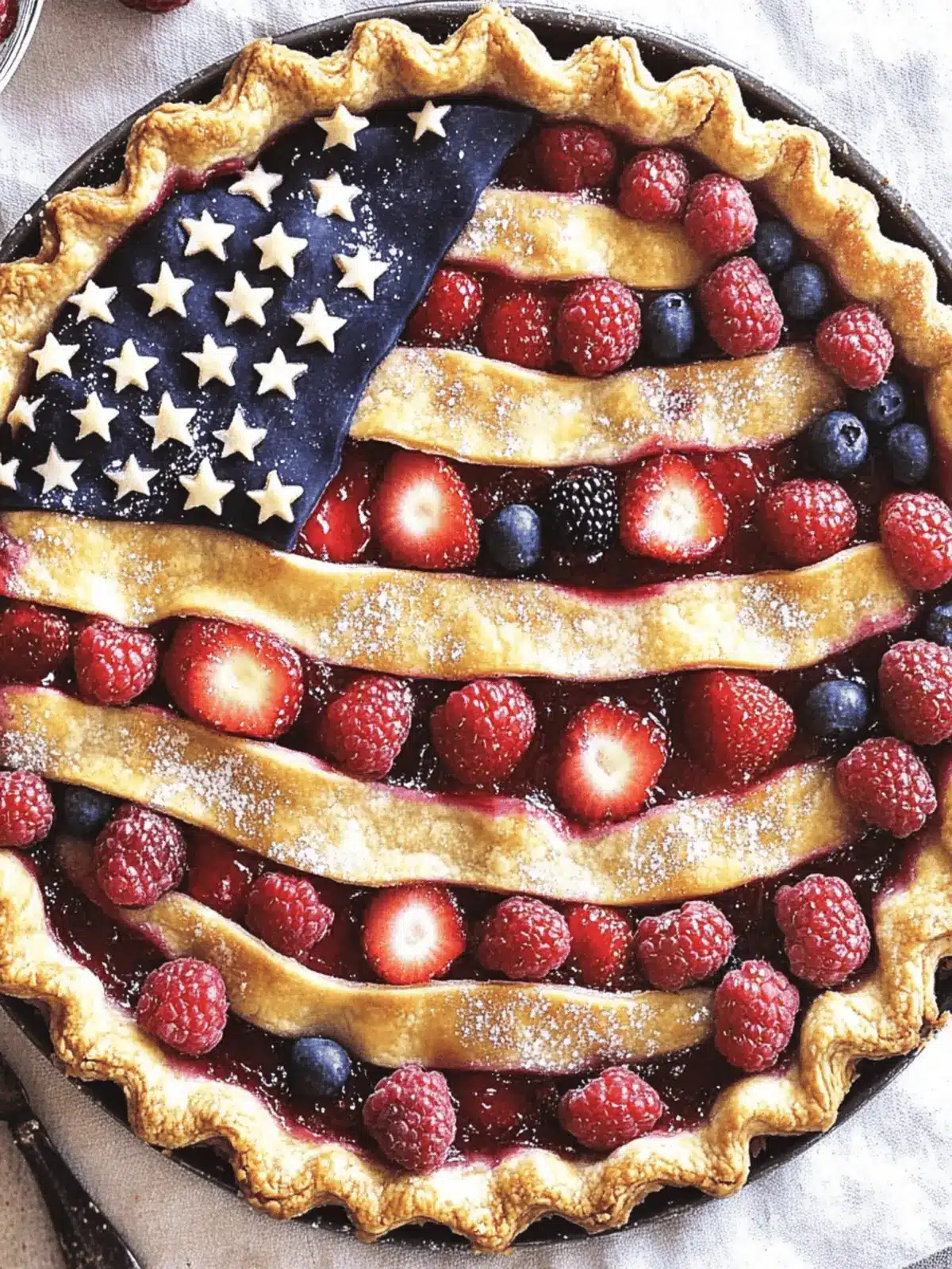 American Flag Berry Pie