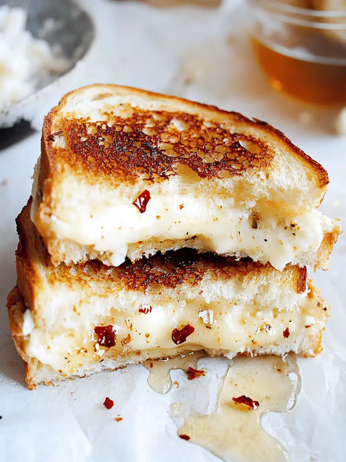 Goat Cheese Grilled Cheese with Honey & Spice