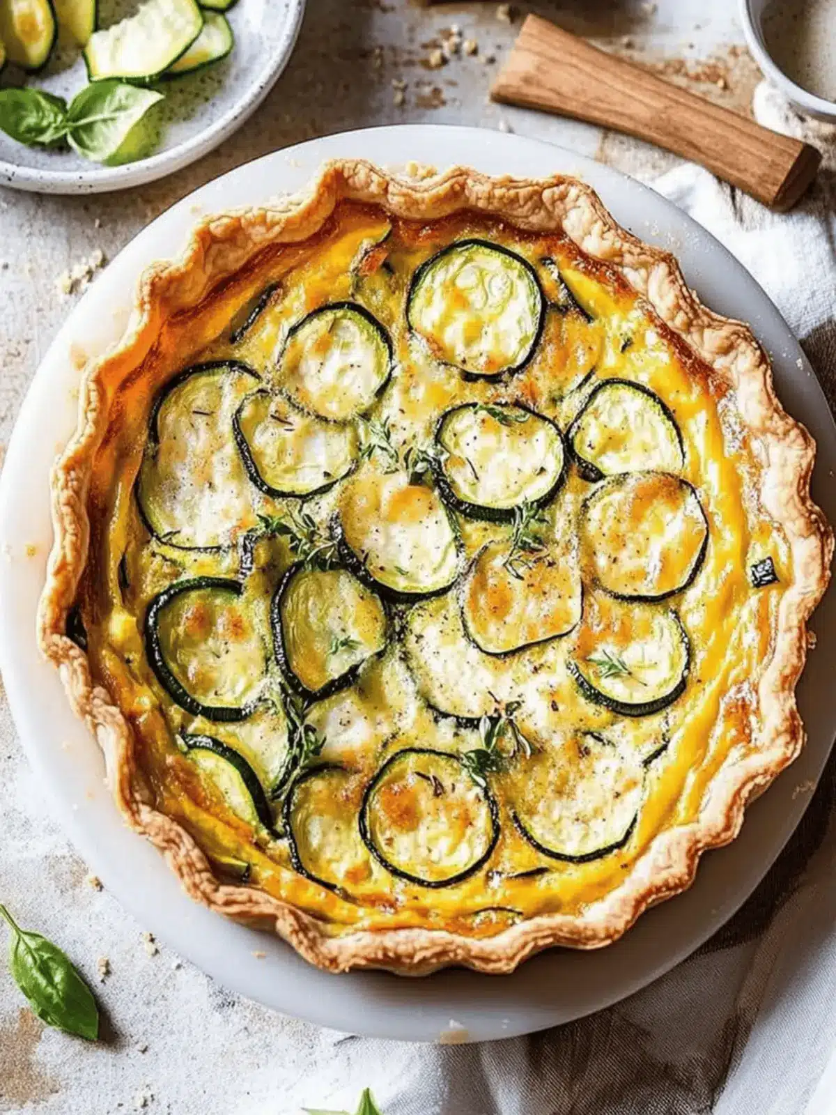 Three-Cheese Zucchini Quiche