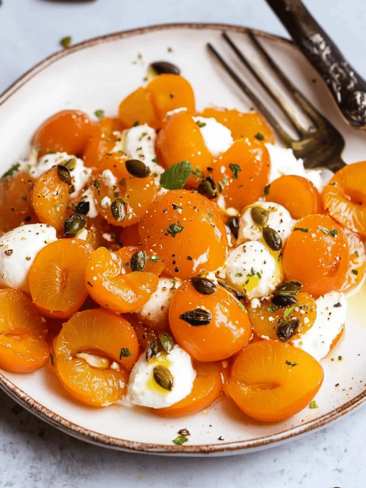Turkish Poached Apricots with Ricotta