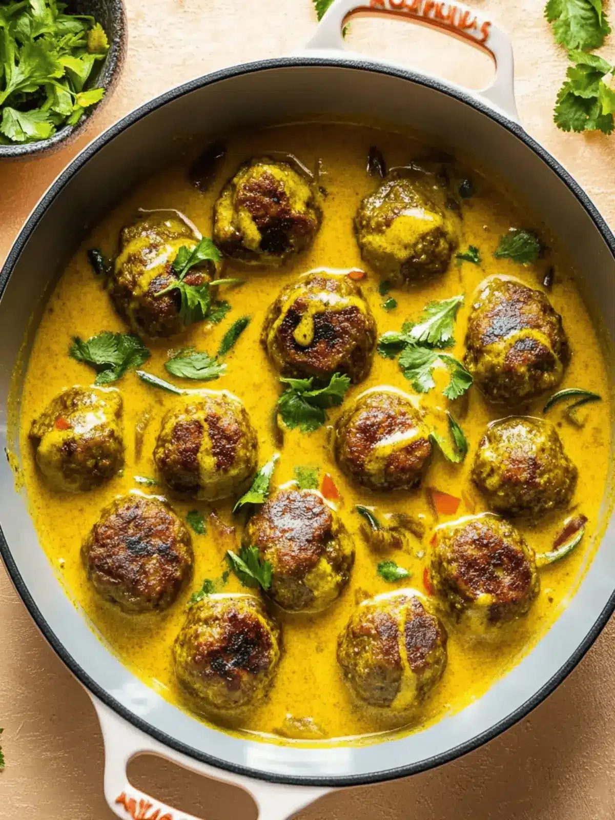 Jerk Meatballs In Coconut Curry Sauce