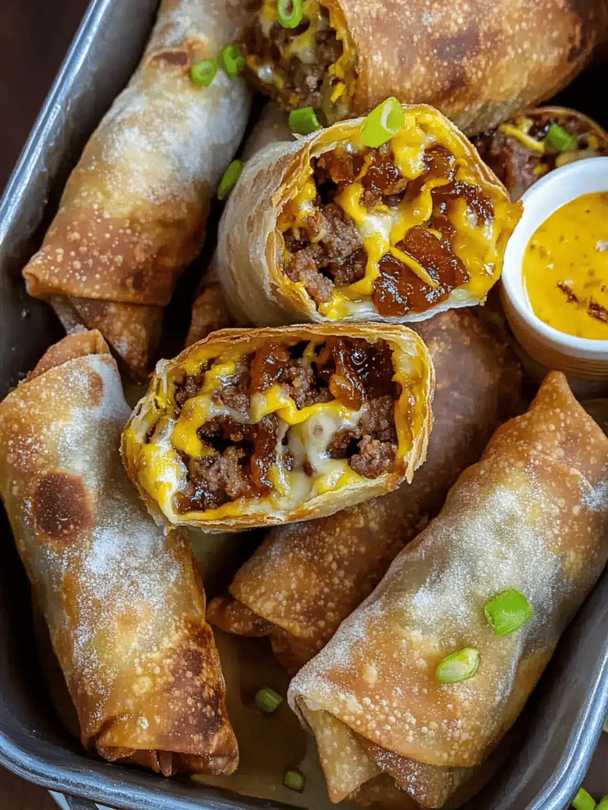Bacon Jam Cheeseburger Egg Rolls