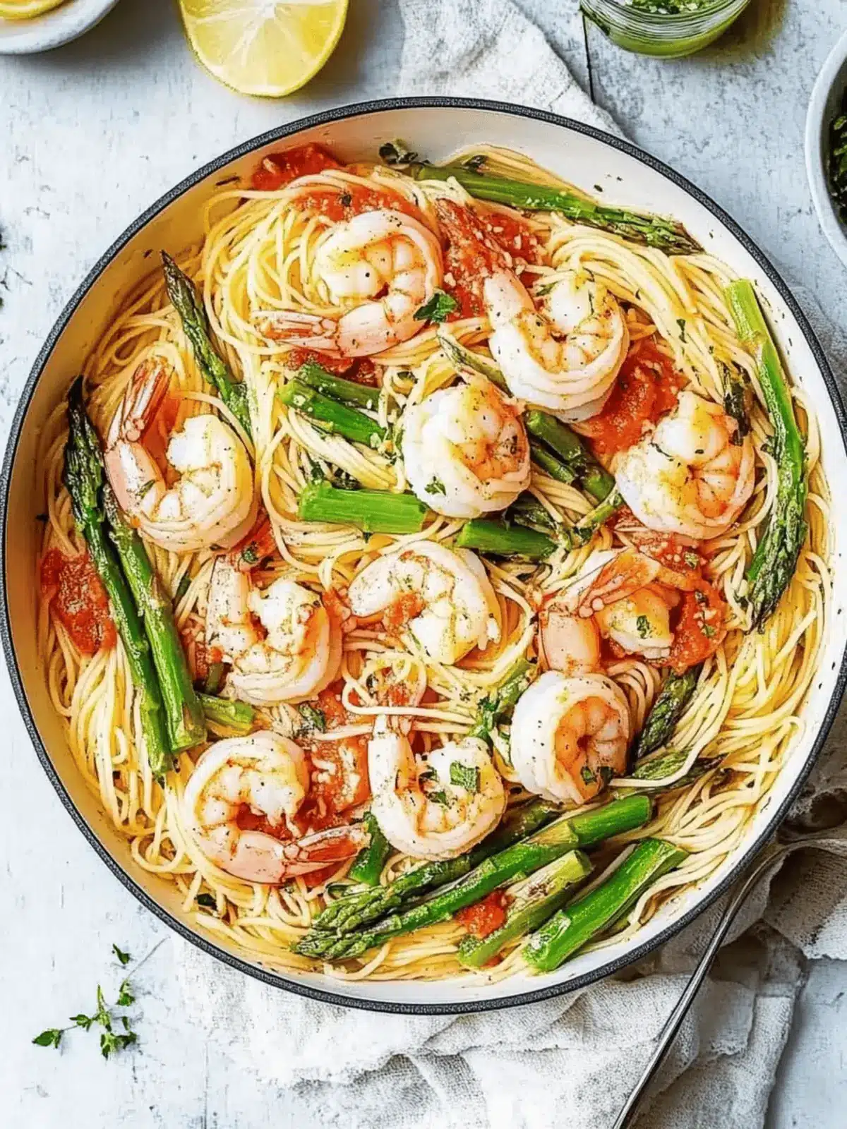 Angel Hair with Shrimp and Asparagus