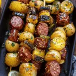 Cowboy Butter Kielbasa and Potato Skewers