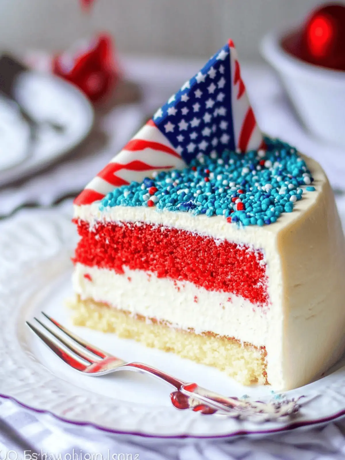 Red White and Blue Cheesecake Cake