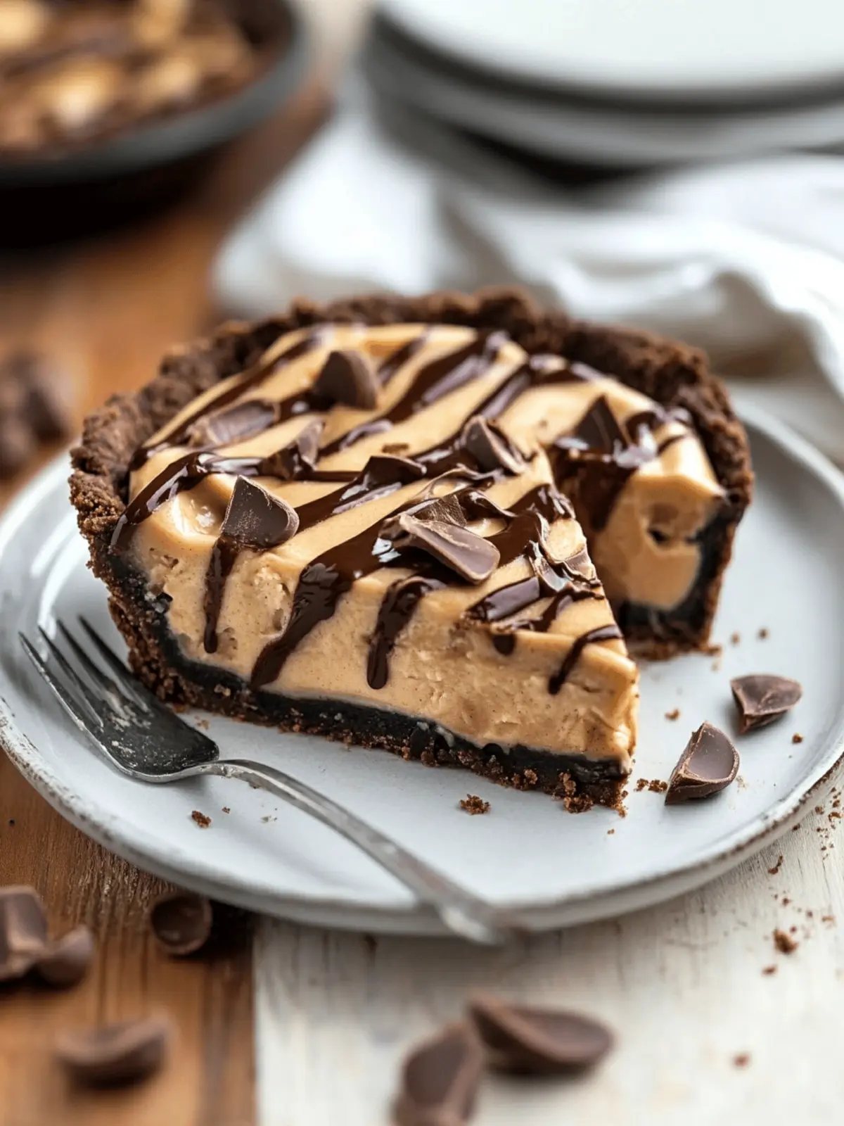 Chocolate Peanut Butter Swirl Pie