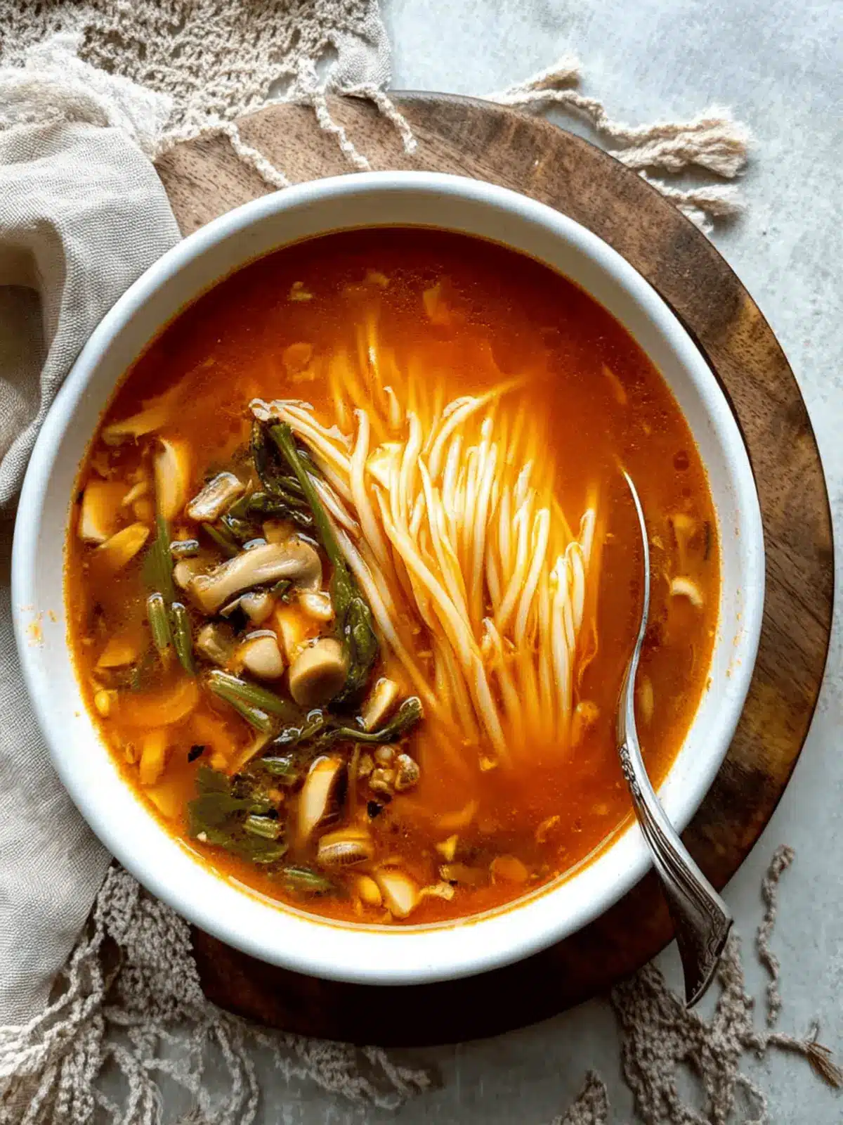 Tomato Enoki Mushroom Soup