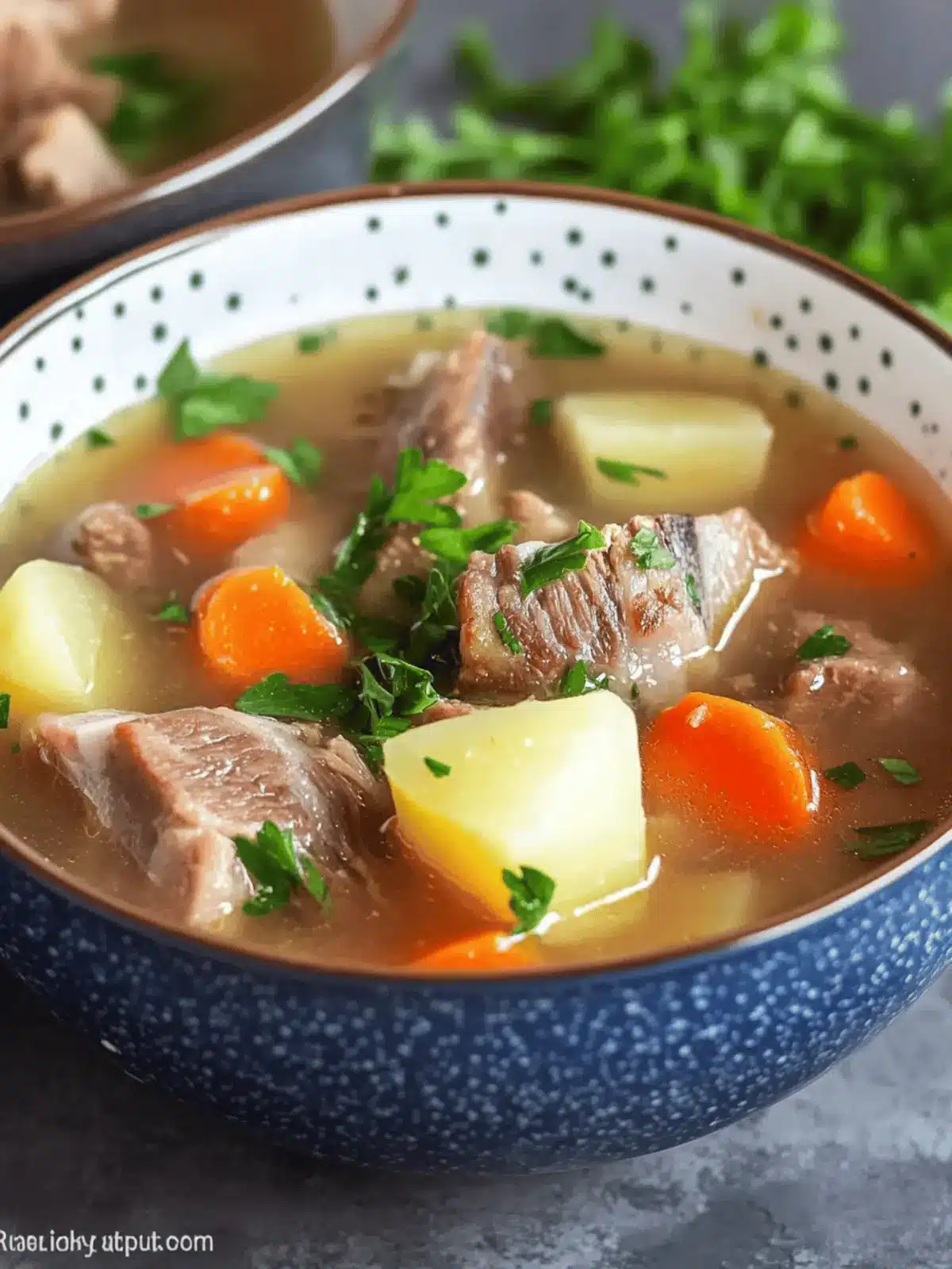 Pork Rib Soup with Potatoes and Carrots