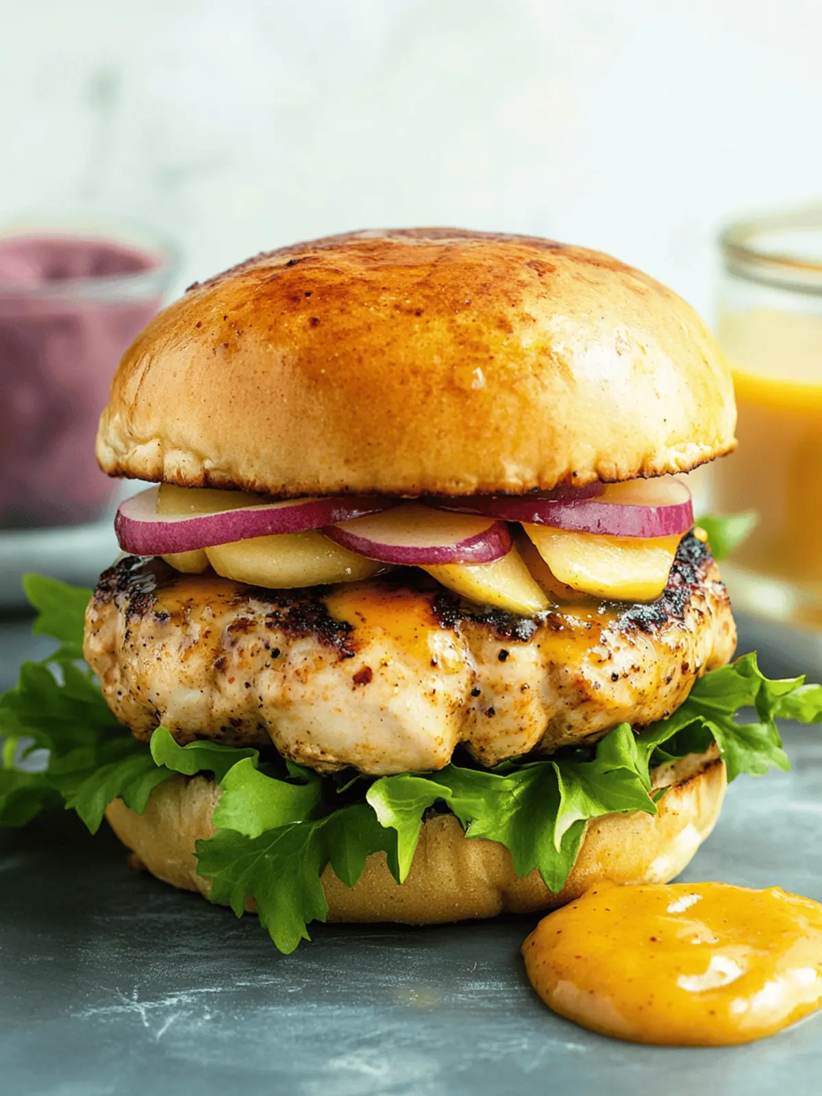Maple Mustard Apple Chicken Burgers