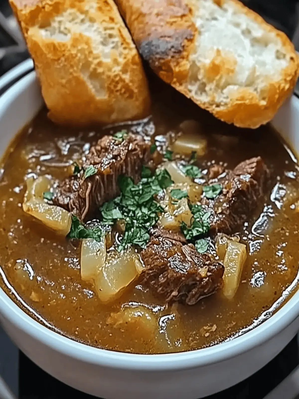 French Onion Beef Short Rib Soup
