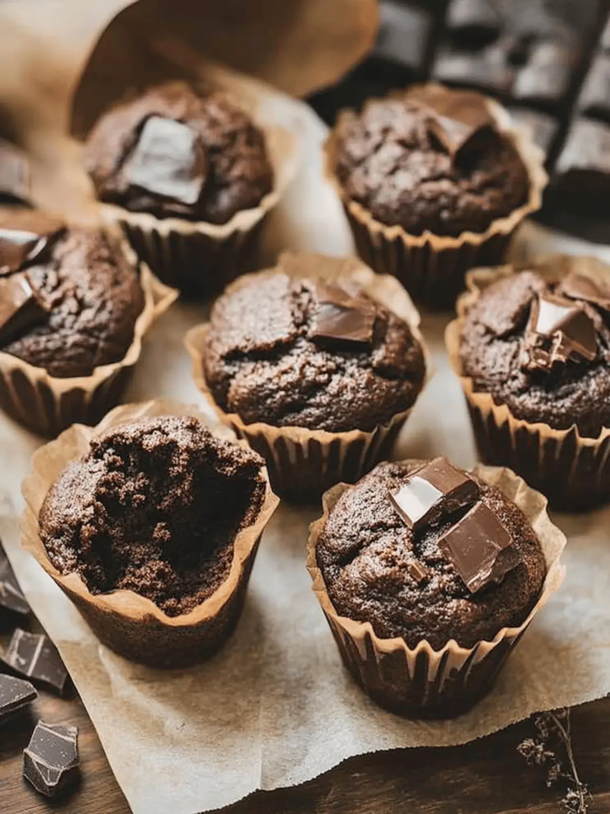 Decadent Double Chocolate Sourdough Muffins to Indulge In 4 Double Chocolate Sourdough Muffins