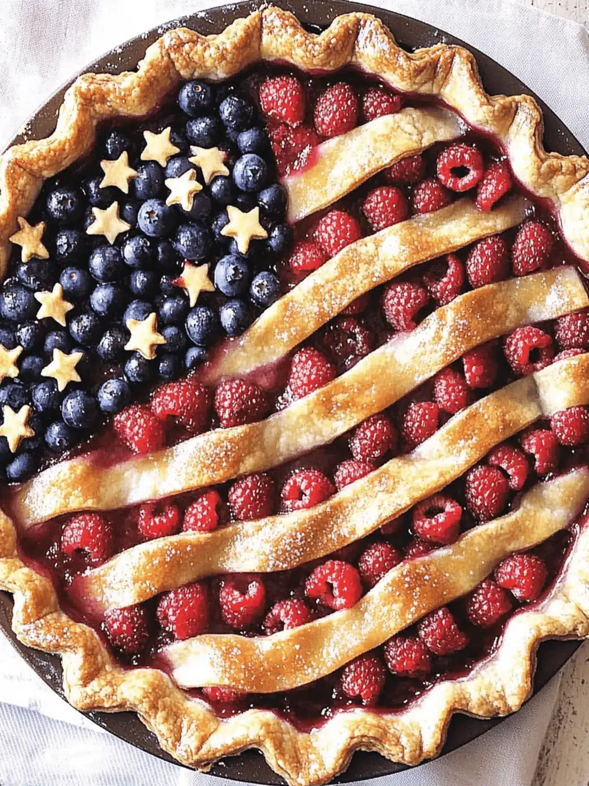 American Flag Berry Pie
