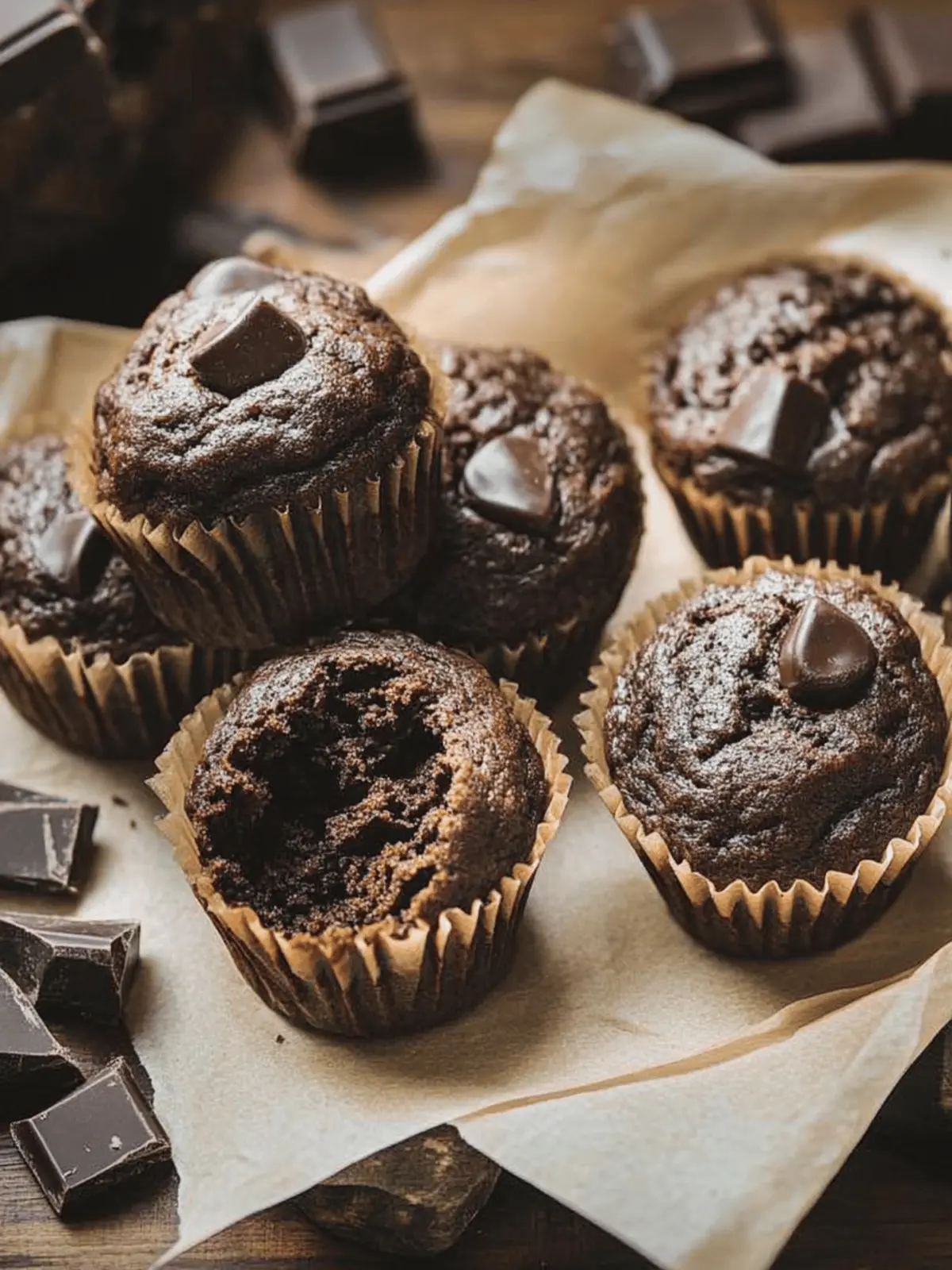 Decadent Double Chocolate Sourdough Muffins to Indulge In 2 Double Chocolate Sourdough Muffins