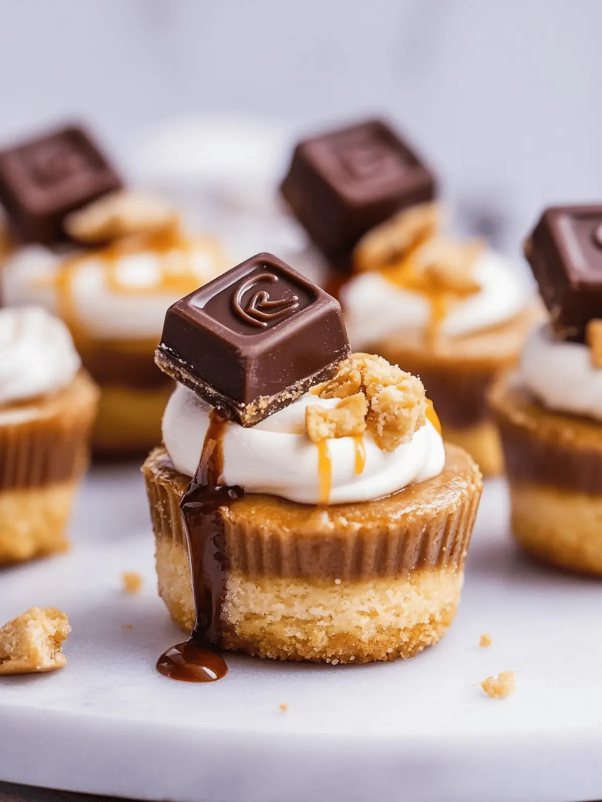 Mini Twix Cheesecakes: Irresistibly Easy No-Bake Delight 5 Mini Twix Cheesecakes