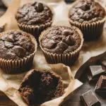Double Chocolate Sourdough Muffins